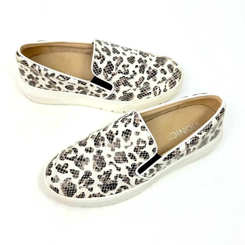 Vionic Dinora Leopard Print Grid Patent Platform … - image 8